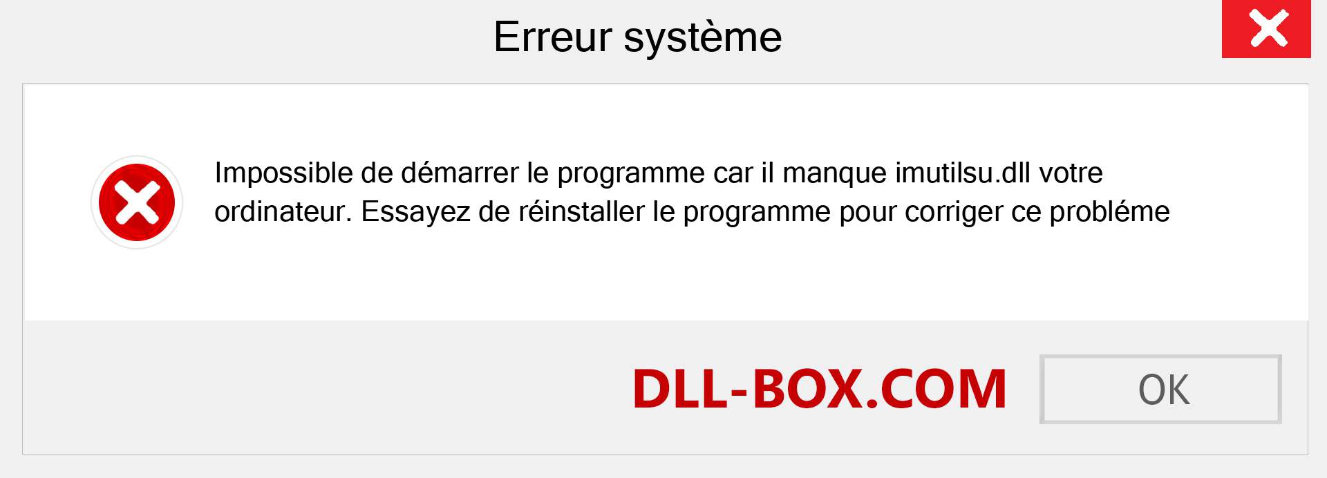 Le fichier imutilsu.dll est manquant ?. Télécharger pour Windows 7, 8, 10 - Correction de l'erreur manquante imutilsu dll sur Windows, photos, images